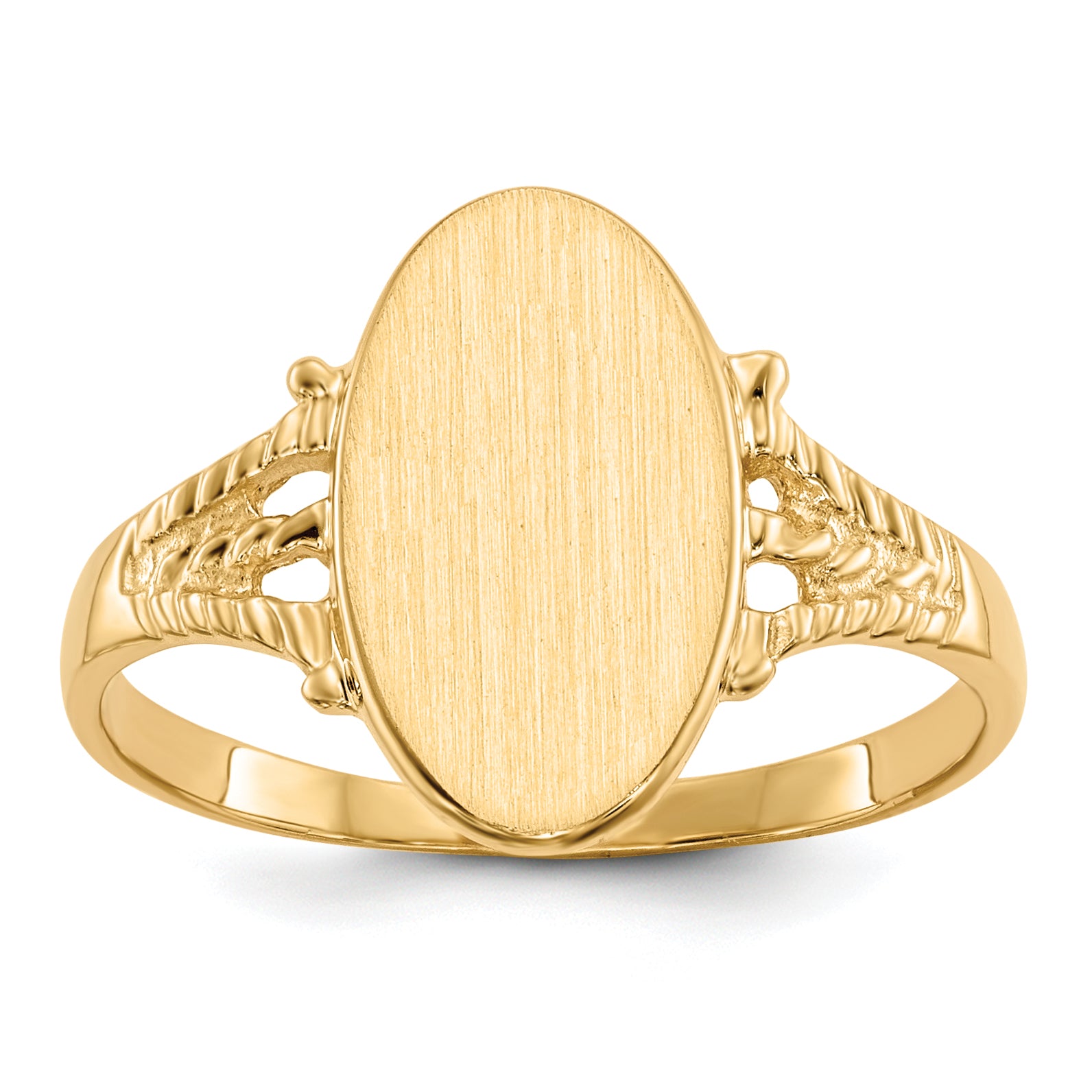 14k 14.0x8.5mm Closed Back Signet Ring Main image