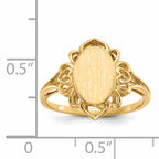 14k 10.5x7.5mm Open Back Signet Ring