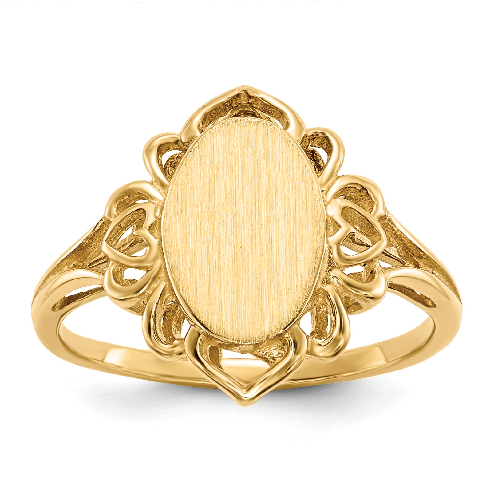 14k 10.5x7.5mm Open Back Signet Ring Main image