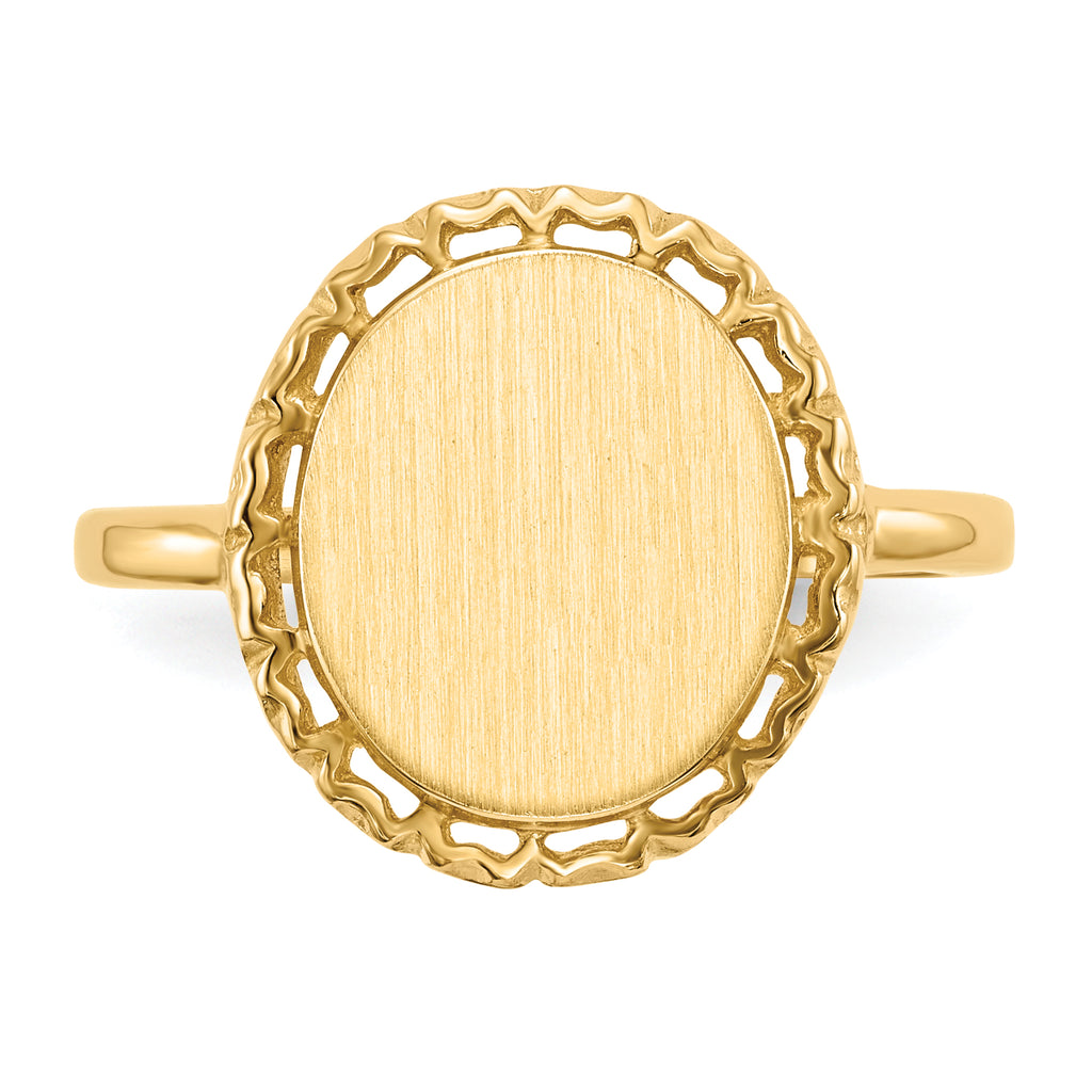 14k 12.5x11.0mm Open Back Signet Ring