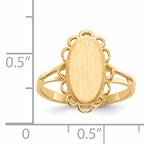 14k 13.0x7.0mm Open Back Signet Ring