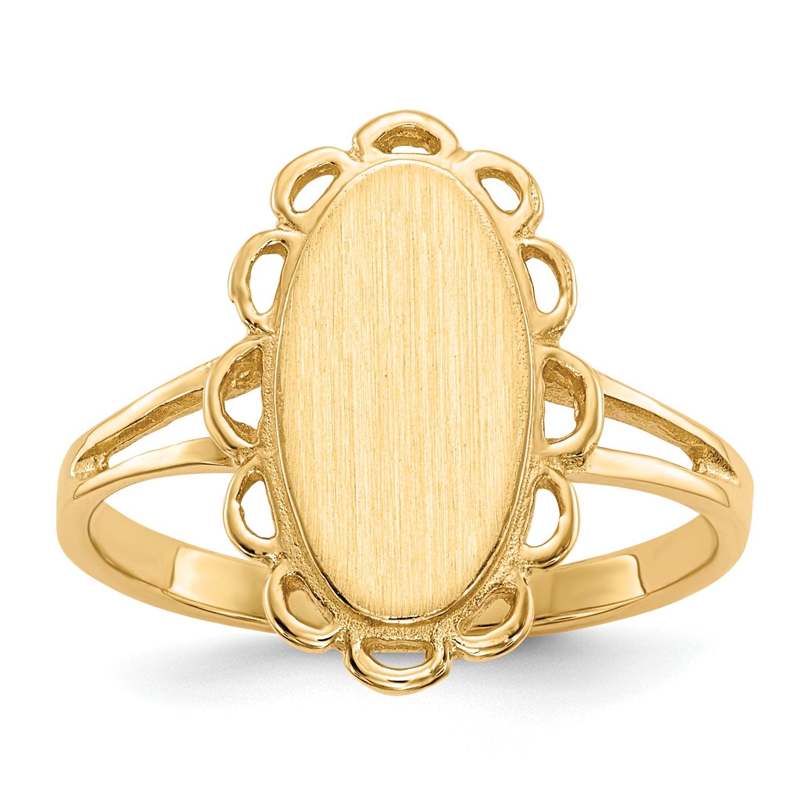 14k 13.0x7.0mm Open Back Signet Ring Main image