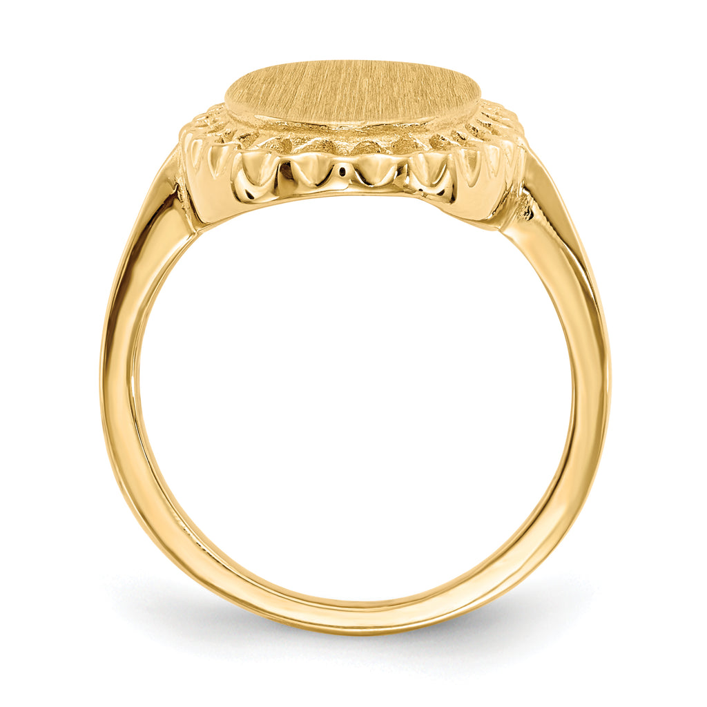 14k 16.5x9.5mm Open Back Signet Ring
