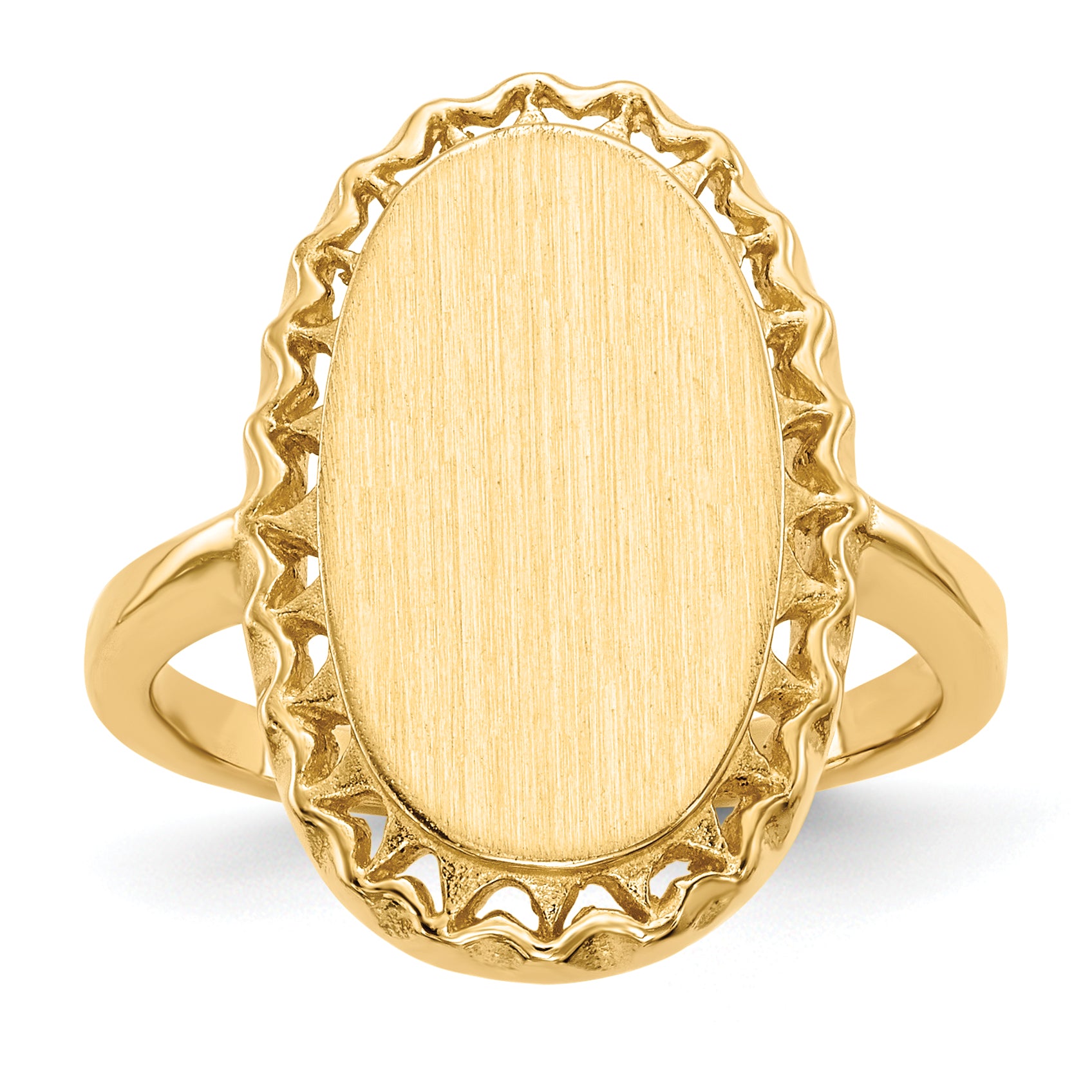 14k 16.5x9.5mm Open Back Signet Ring Main image