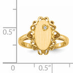 14k 11.5x6.0mm Open Back AA Diamond Signet Ring