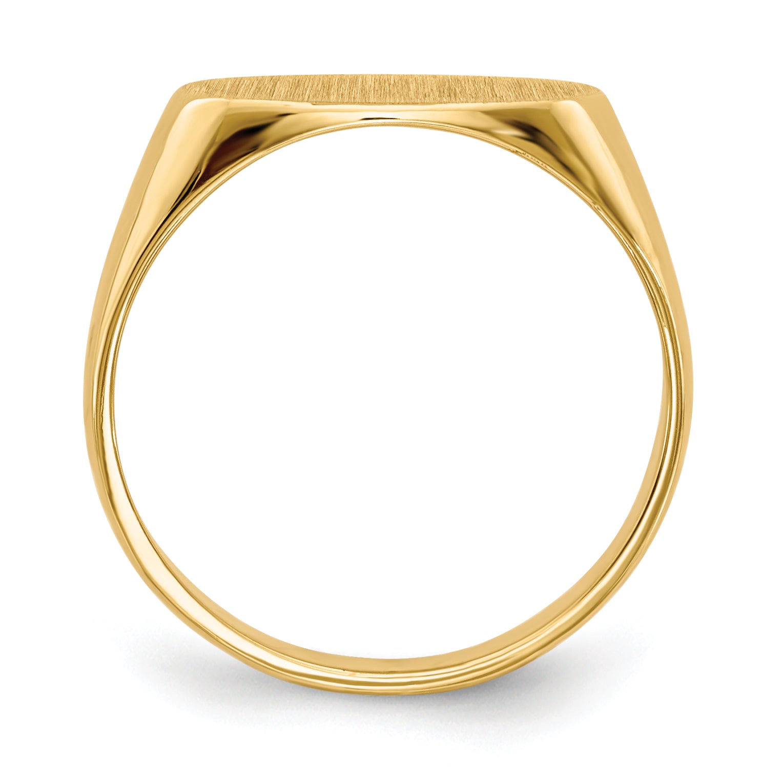 14k 6.25x11.5mm Closed Back Children's Signet Ring - 4
