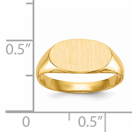 14k 6.25x11.5mm Closed Back Children's Signet Ring - 4