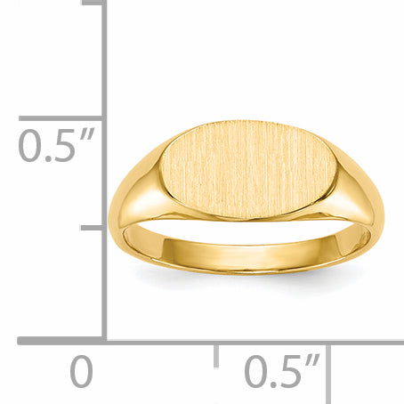 14k 11.0x6.5mm Closed Back Children's Signet Ring