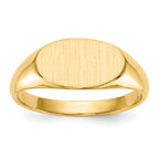 14k 11.0x6.5mm Closed Back Children's Signet Ring