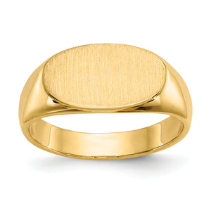 14k 8.0x13.5mm Closed Back Signet Ring