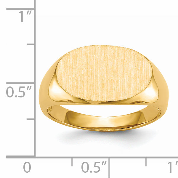 14k 11.0x17.0mm Open Back Men's Signet Ring