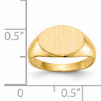 14k 11.0x7.5mm Closed Back Child's Signet Ring