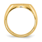 14k 9.5x12.5mm Closed Back Signet Ring