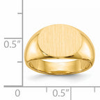 14k 9.5x12.5mm Closed Back Signet Ring