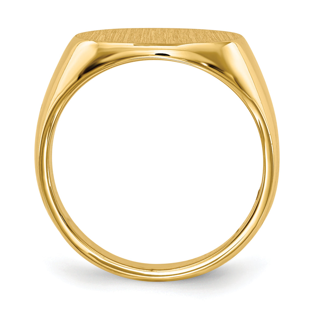 14k 12.0x16.0mm Closed Back Men's Signet Ring