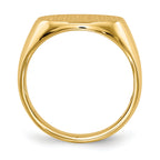 14k 12.0x16.0mm Closed Back Men's Signet Ring