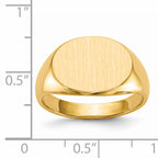 14k 12.0x16.0mm Closed Back Men's Signet Ring