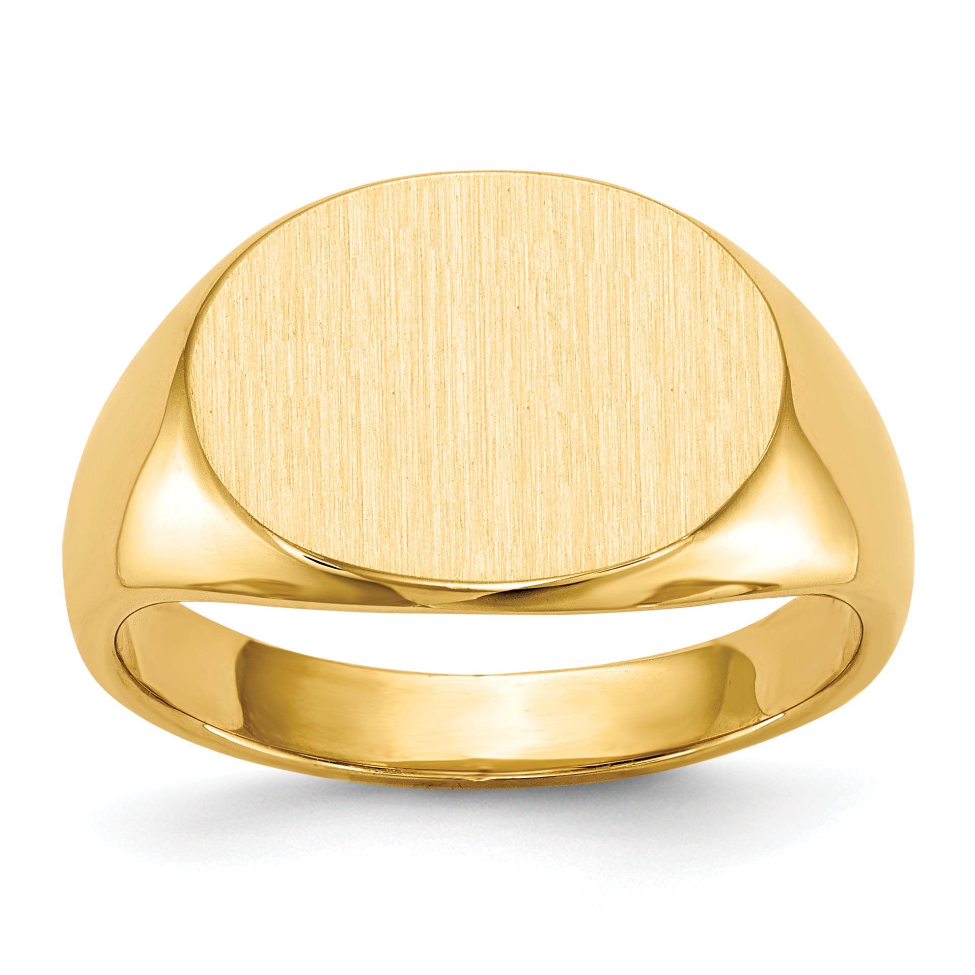 14k 12.0x16.0mm Closed Back Men's Signet Ring Main image