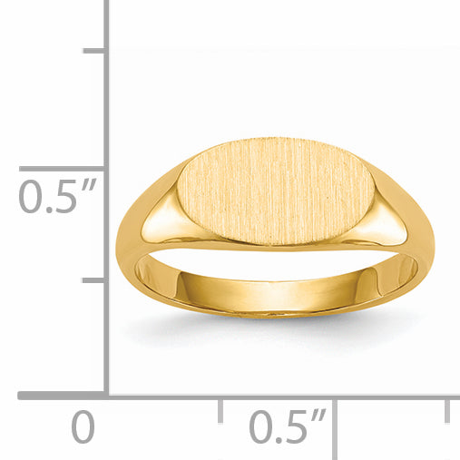 14k 6.5x11.5mm Closed Back Signet Ring