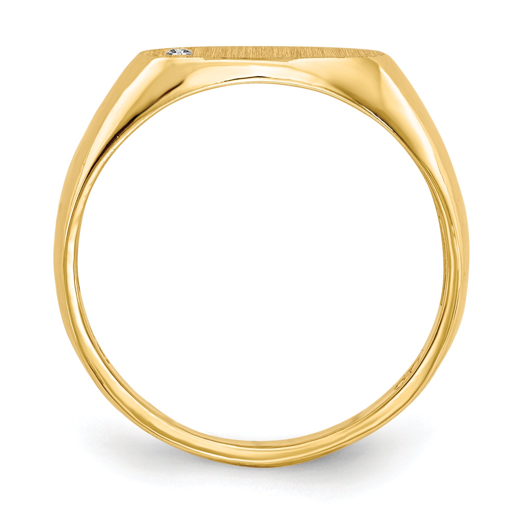 14k 6.5x11.0mm AA Diamond Open Back Signet Ring Secondary image