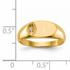 14k 6.5x11.0mm AA Diamond Open Back Signet Ring