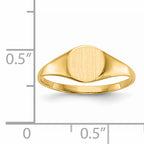 14k 6.5x7.5mm Closed Back Signet Ring