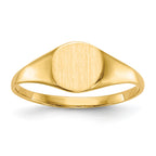 14k 6.5x7.5mm Closed Back Signet Ring