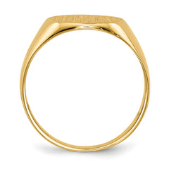 14k 10.5x11.0mm Closed Back Signet Ring