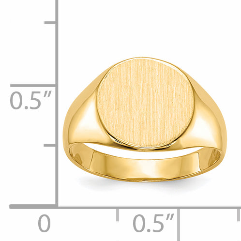 14k 10.5x11.0mm Closed Back Signet Ring