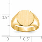 14k 10.5x11.0mm Closed Back Signet Ring