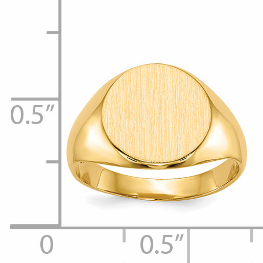 14k 11.5x12.0mm Closed Back Signet Ring