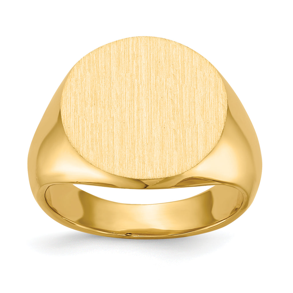 14k 15.0x15.5mm Closed Back Signet Ring