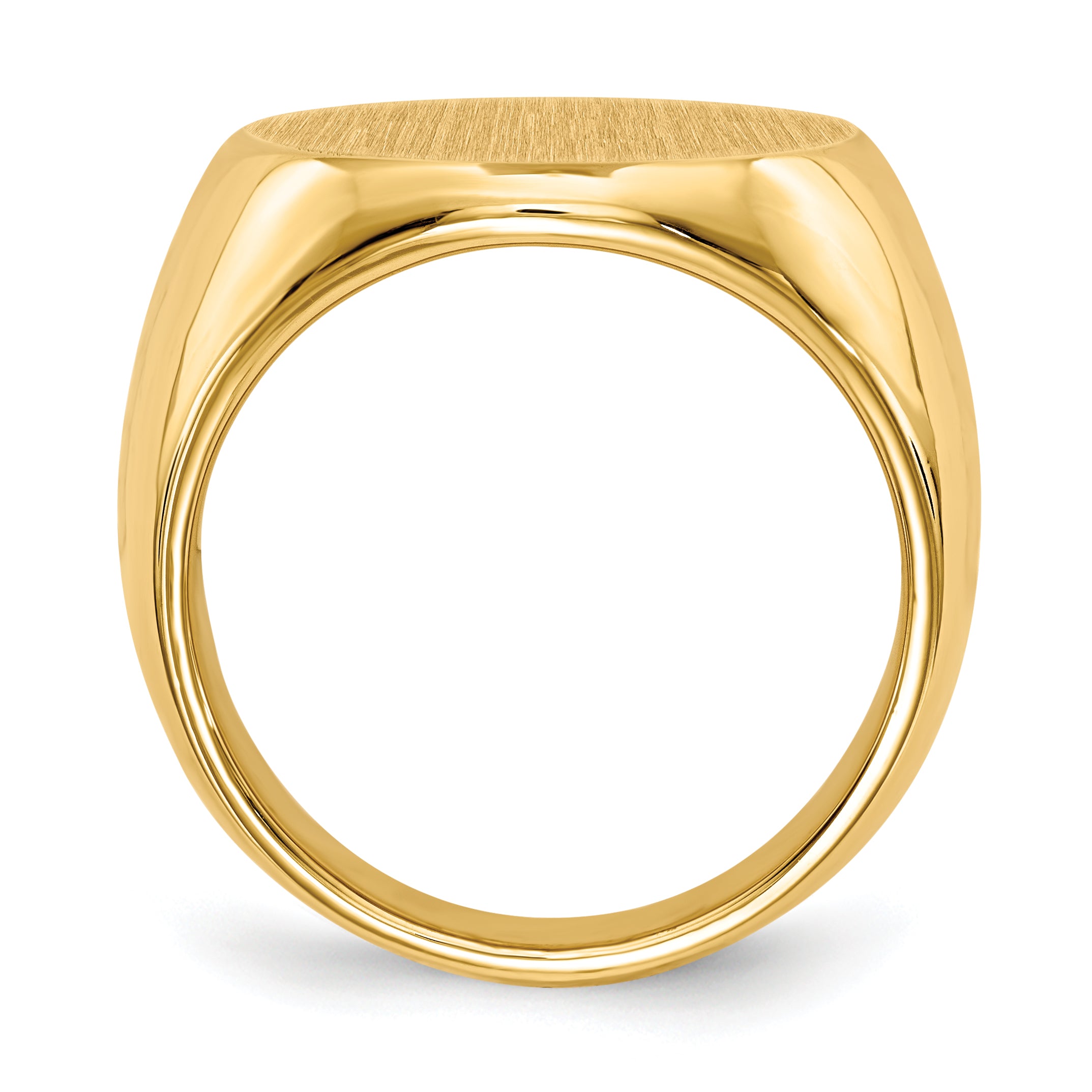 14k 18.0x18.0mm Closed Back Men's Signet Ring Secondary image