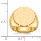 14k 18.0x18.0mm Closed Back Men's Signet Ring