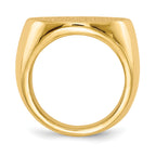 14k 21.0x21.5mm Closed Back Mens Signet Ring
