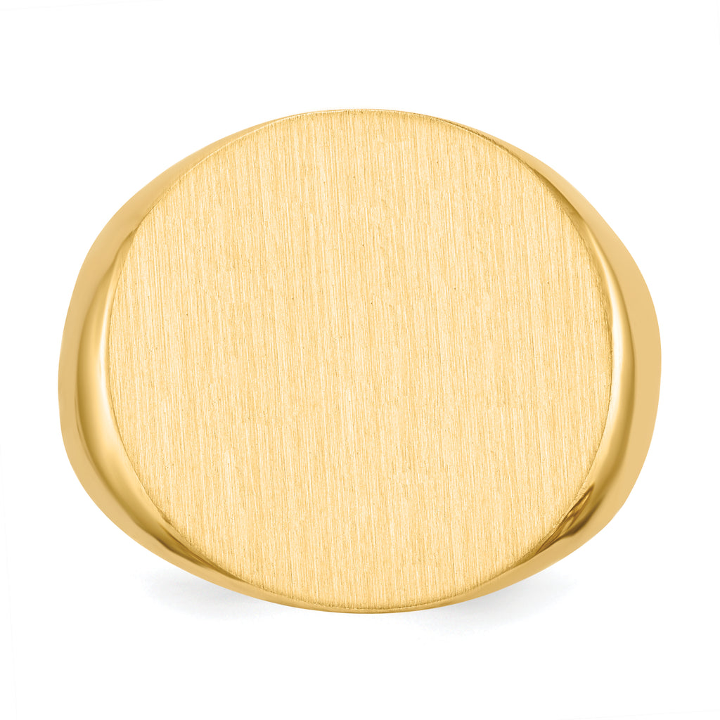 14k 21.0x21.5mm Closed Back Mens Signet Ring