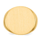 14k 21.0x21.5mm Closed Back Mens Signet Ring