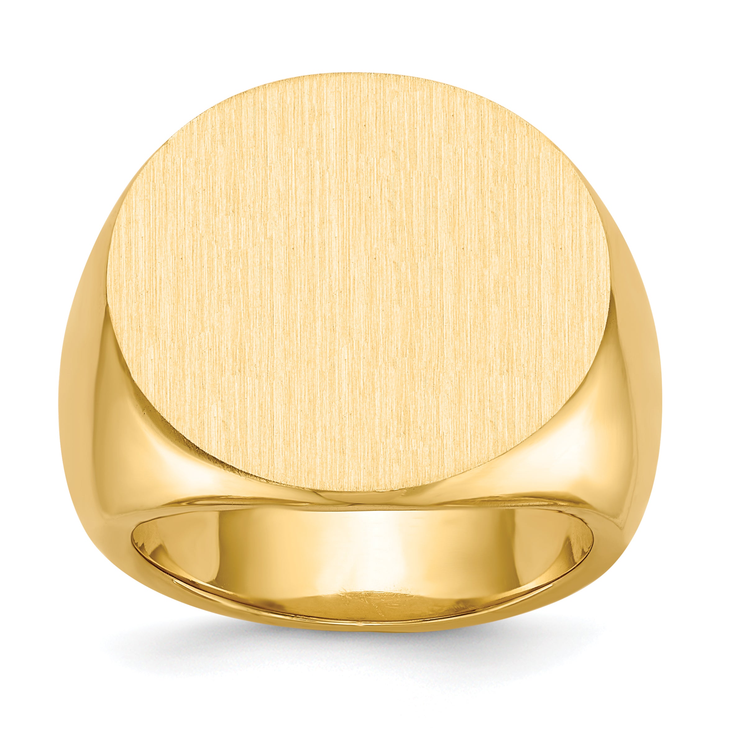 14k 21.0x21.5mm Closed Back Mens Signet Ring Main image