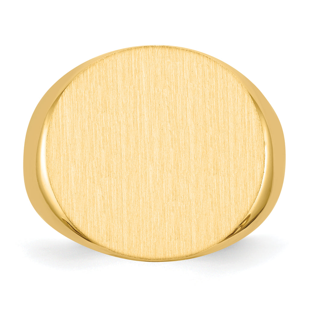 14k 21.0x21.5mm Open Back Mens Signet Ring