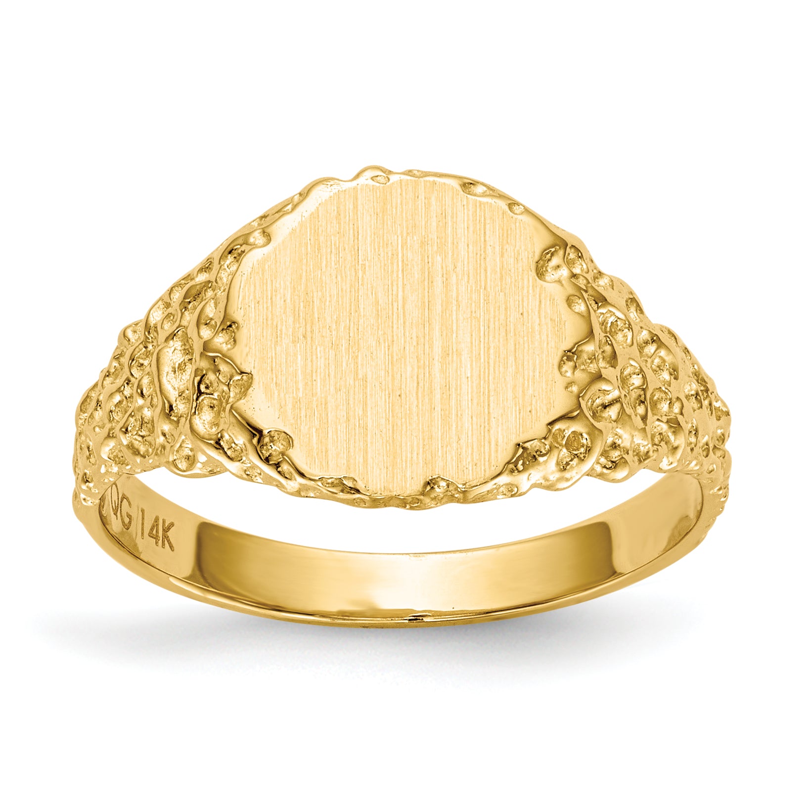 14k 9.5x8.5mm Closed Back Signet Ring Main image
