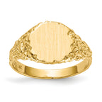14k 9.5x8.5mm Closed Back Signet Ring