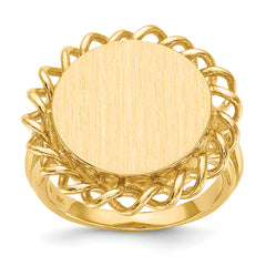 14k 14.5x15.0mm Open Back Signet Ring