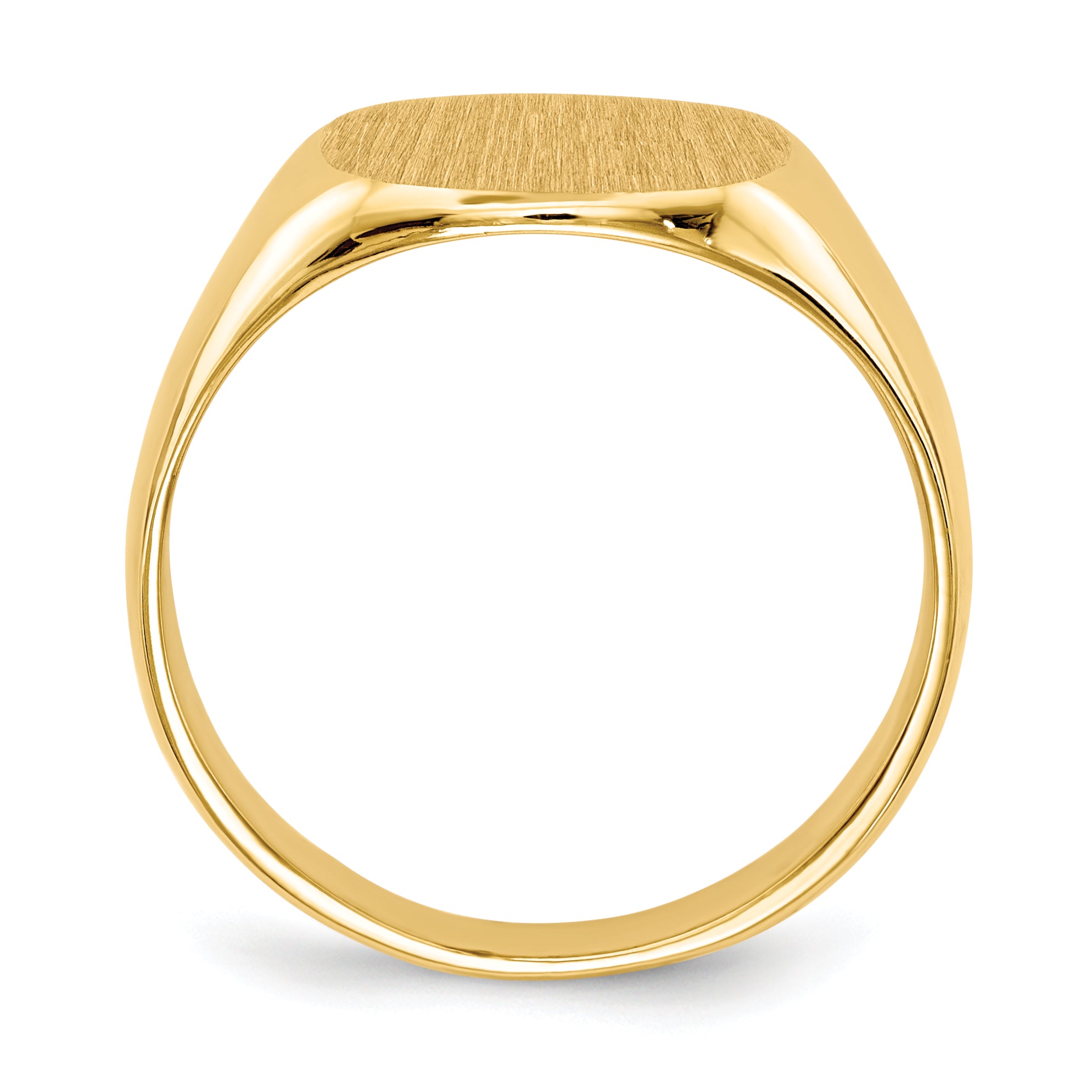 14k 12.5x13.5mm Closed Back Men's Signet Ring Secondary image