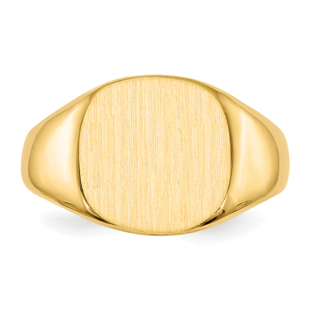 14k 12.5x13.5mm Closed Back Men's Signet Ring