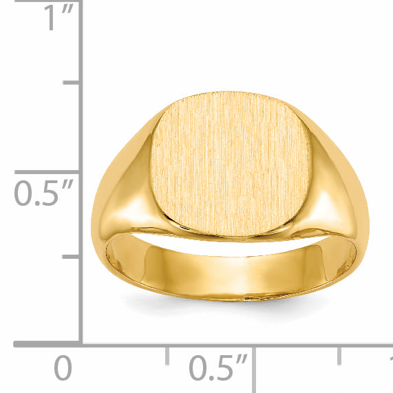 14k 12.5x13.5mm Closed Back Men's Signet Ring