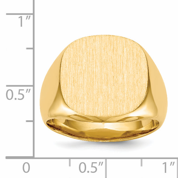 10k 16.0x17.0mm Closed Back Men's Signet Ring