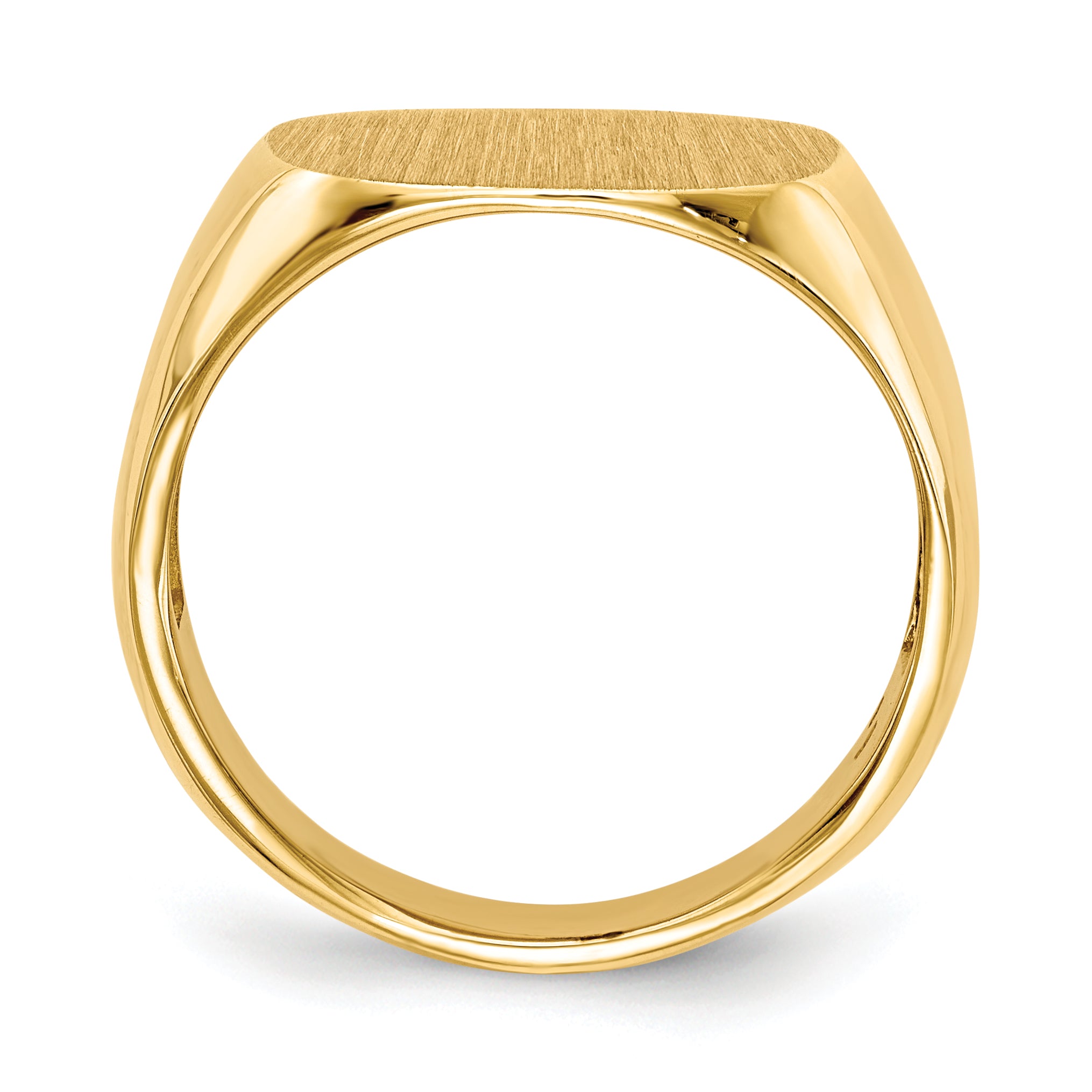 14k 15.5x15.0mm Open Back Men's Signet Ring Secondary image