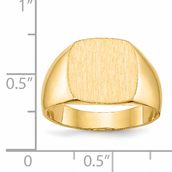 14k 12.0x13.0mm Closed Back Men's Signet Ring