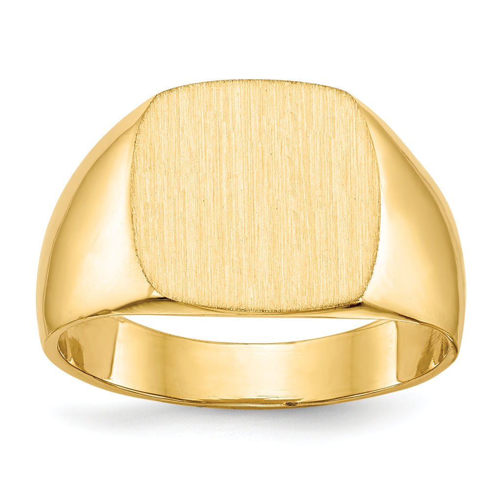 14k 12.0x13.0mm Closed Back Men's Signet Ring