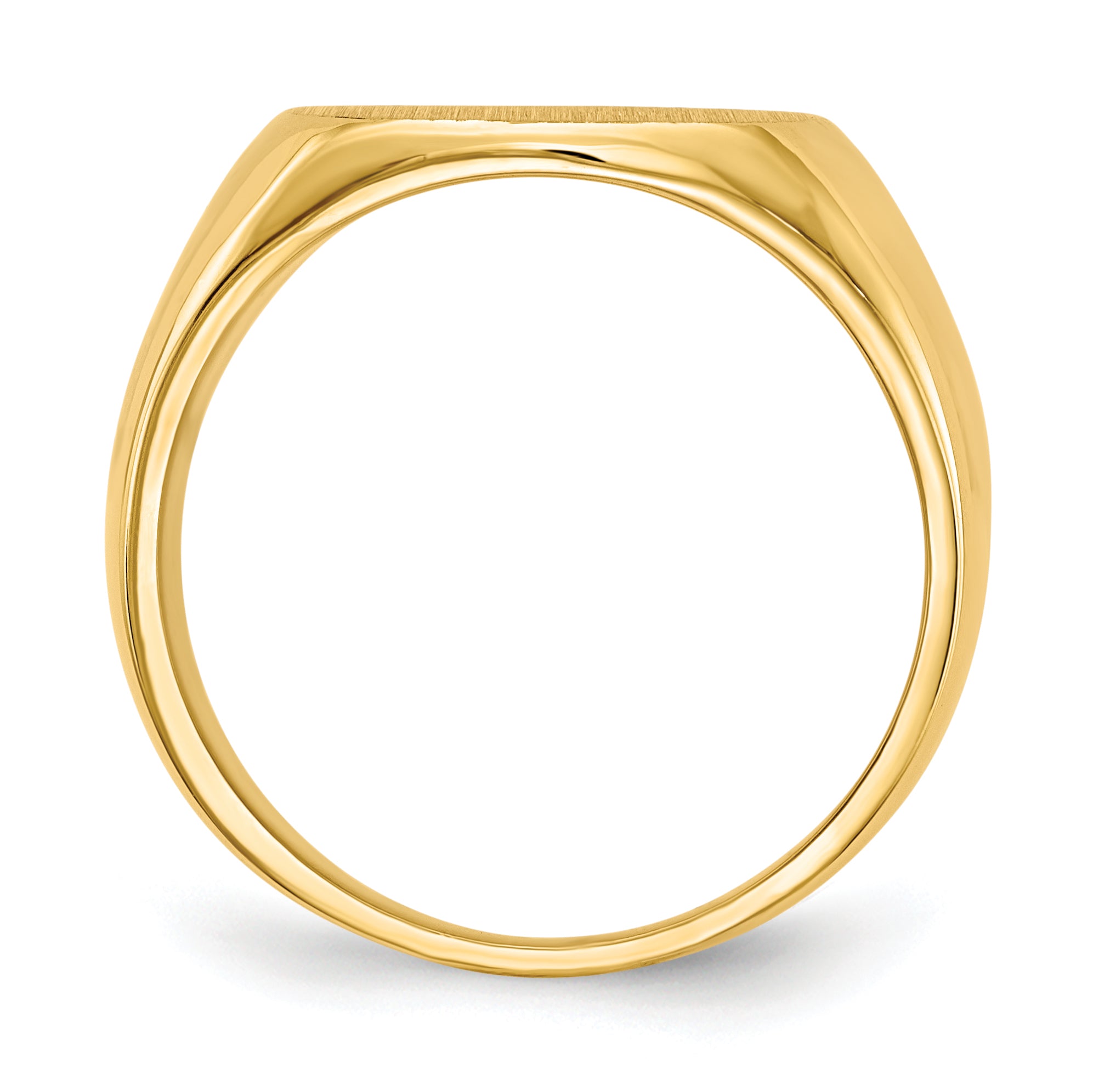 14k 15.5x14.0mm Closed Back Men's Signet Ring Secondary image